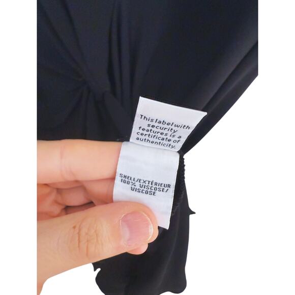 Diane Von Furstenberg Cowl Neck Tie Waist Dress Black 4 Cocktail Evening LBD - Picture 10 of 10